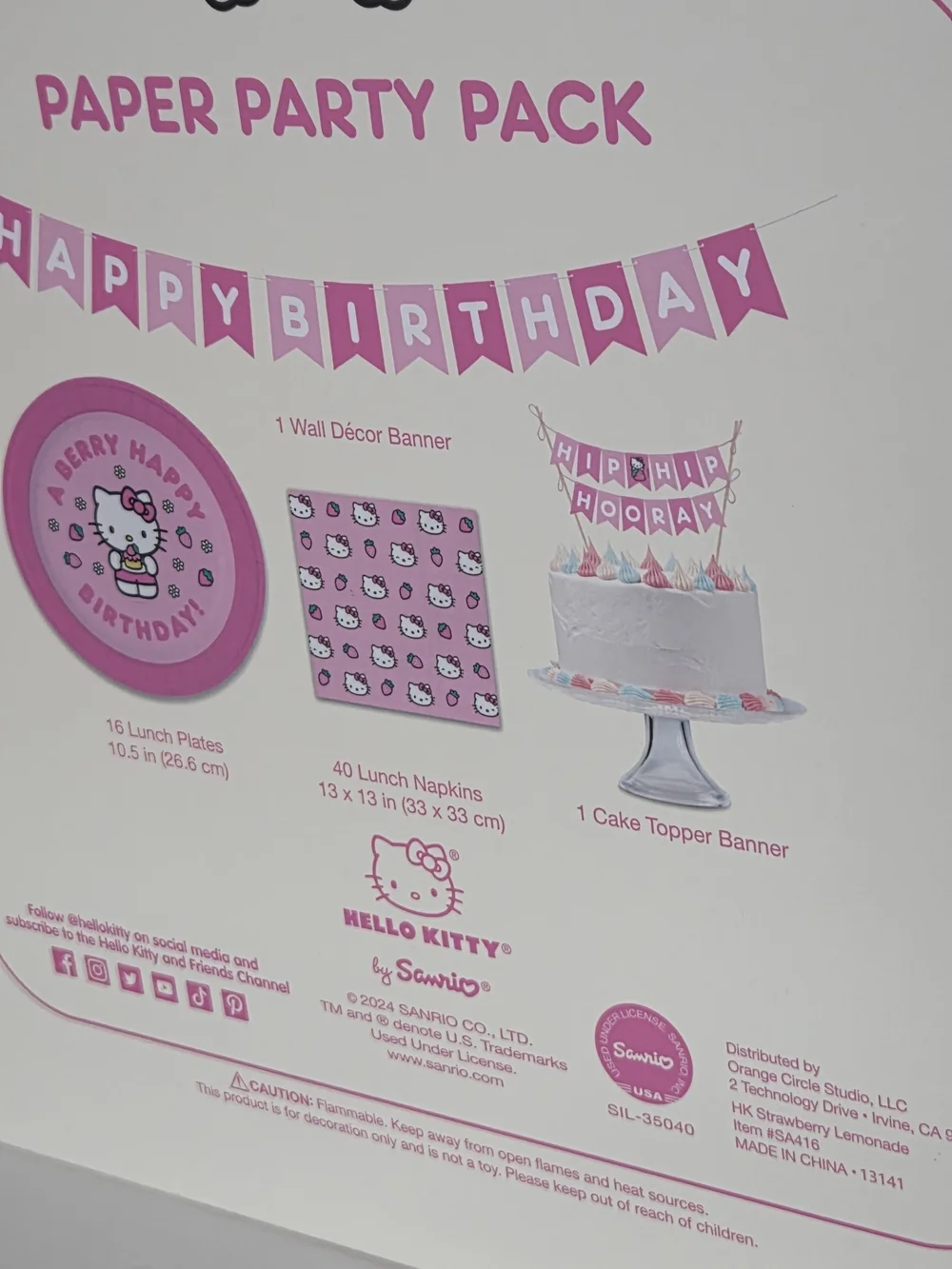 Hello Kitty Paper Party Pack NIB